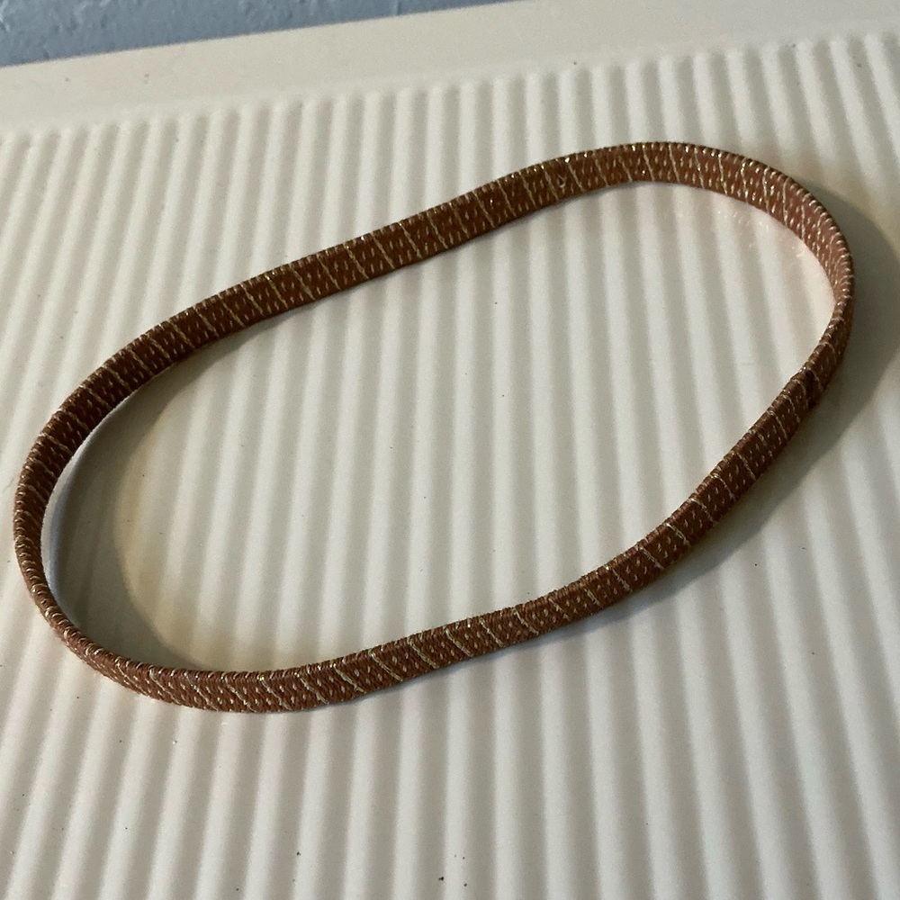 Brown Textured Headband gold glitter